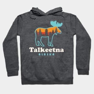 Talkeetna Alaska Moose Retro Outdoors Hoodie